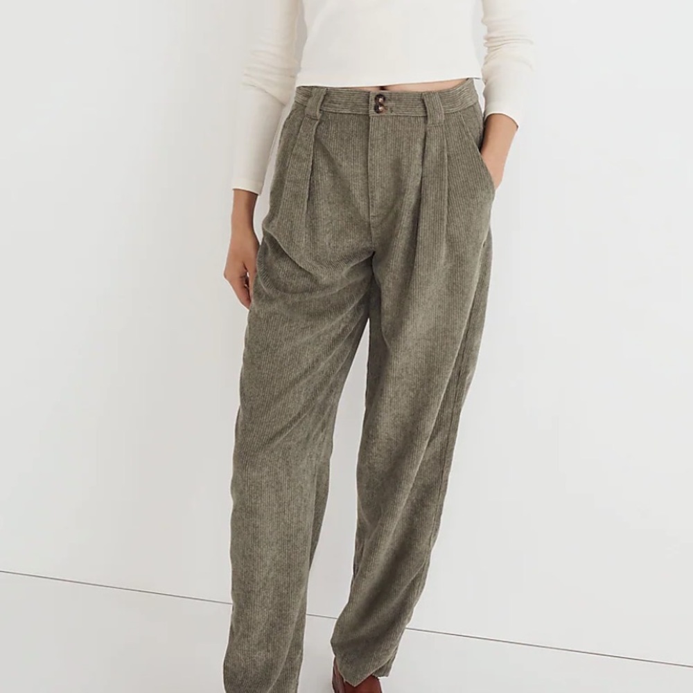 Corduroy High-Rise Tapered Pants- Madewell